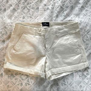 American Eagle White Midi Stretch Shorts